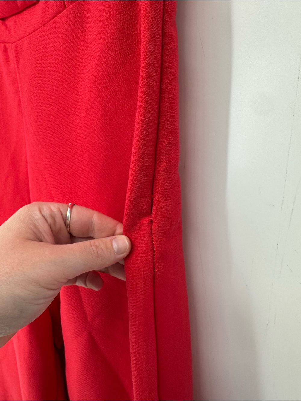 DO+BE Red Bow Strapless Jumpsuit Wide Leg Cocktail Holiday Party Size Small - Picture 7 of 13
